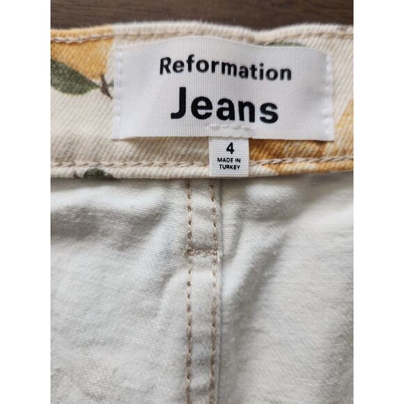 Reformation Chrissy Limoncello Mini Button Fly Denim Skirt Size 4 EUC - Picture 5 of 6